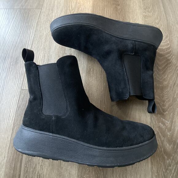 Fitflop F-Mode Platform Chelsea Boot Womens Sz 10 Suede 1 1/2" Platform - Picture 1 of 11